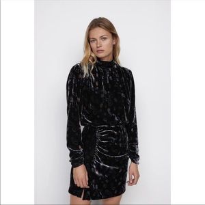 ZARA Printed Velvet Dress